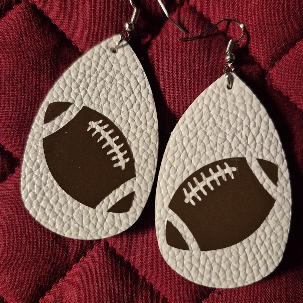 Handmade faux leather eardings